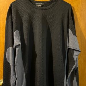 Nike Textured Black and Gray Long Sleeve Shirt